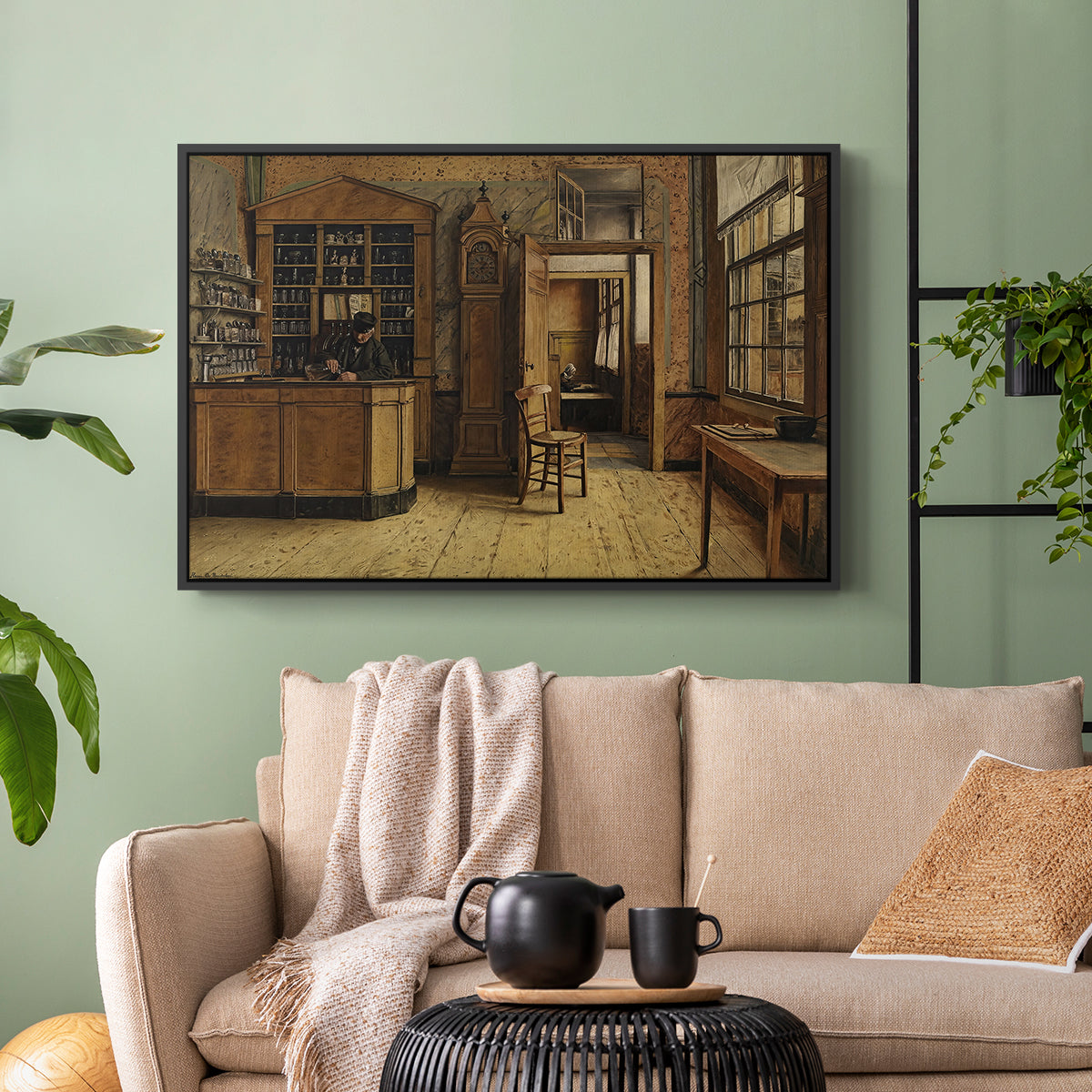 The Old Inn 'Het Loodshuis' in Antwerp, 1877 - Floater Framed Canvas Print