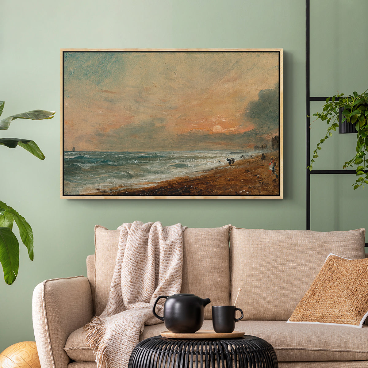 Hove Beach, c. 1824-1826 - Floater Framed Canvas Print