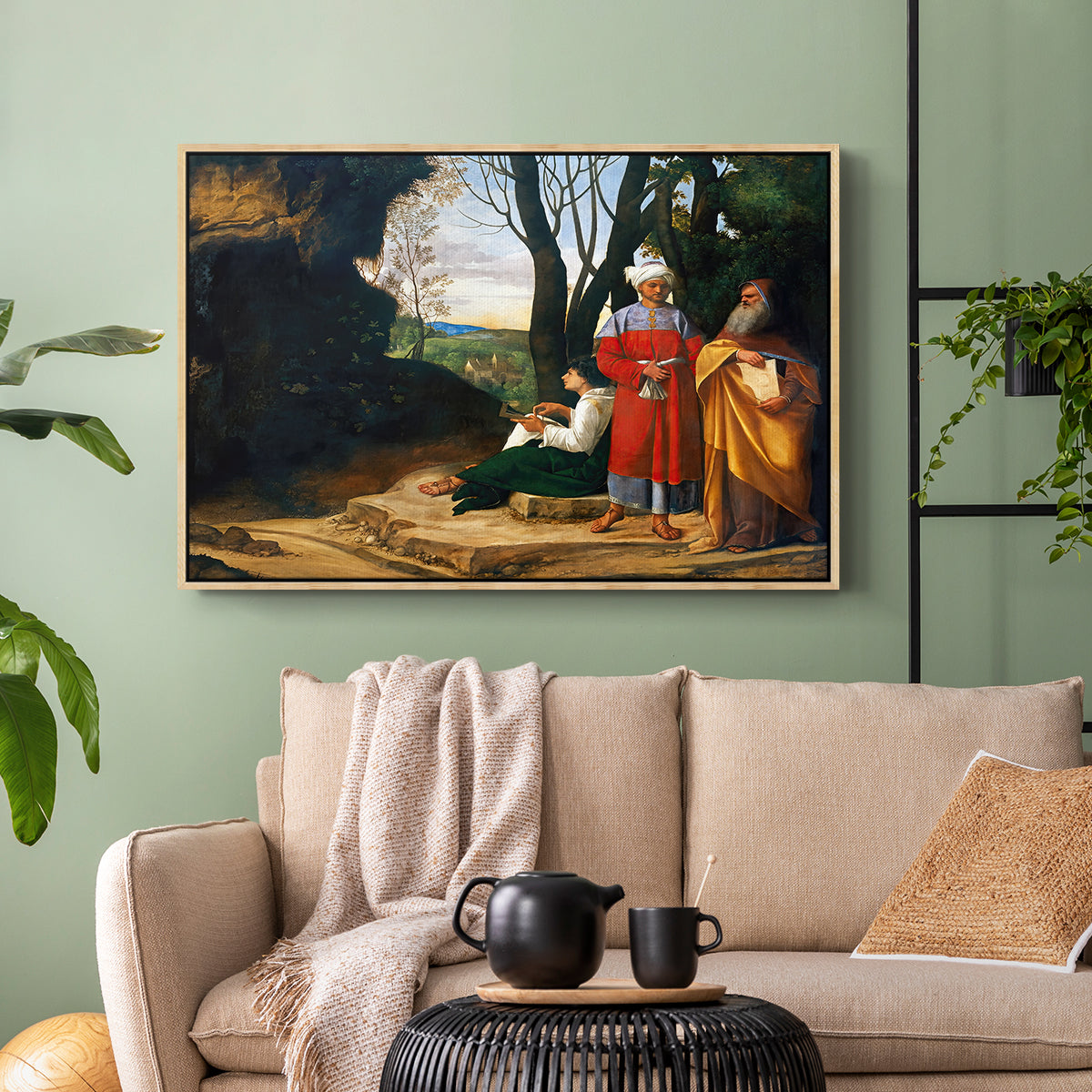 The Three Philosophers, c. 1508-1509 - Floater Framed Canvas Print