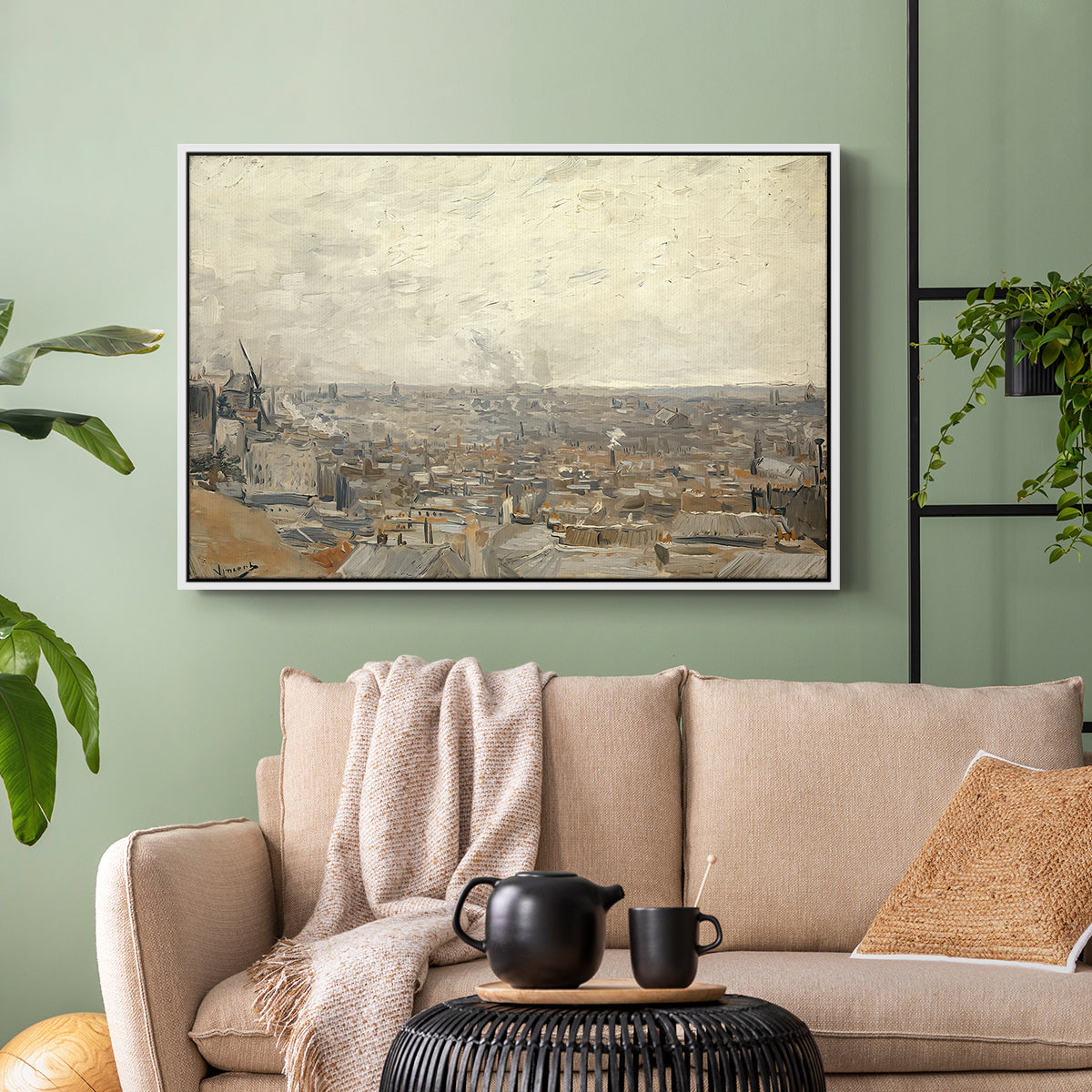 View from Montmartre, 1886 - Floater Framed Canvas Print