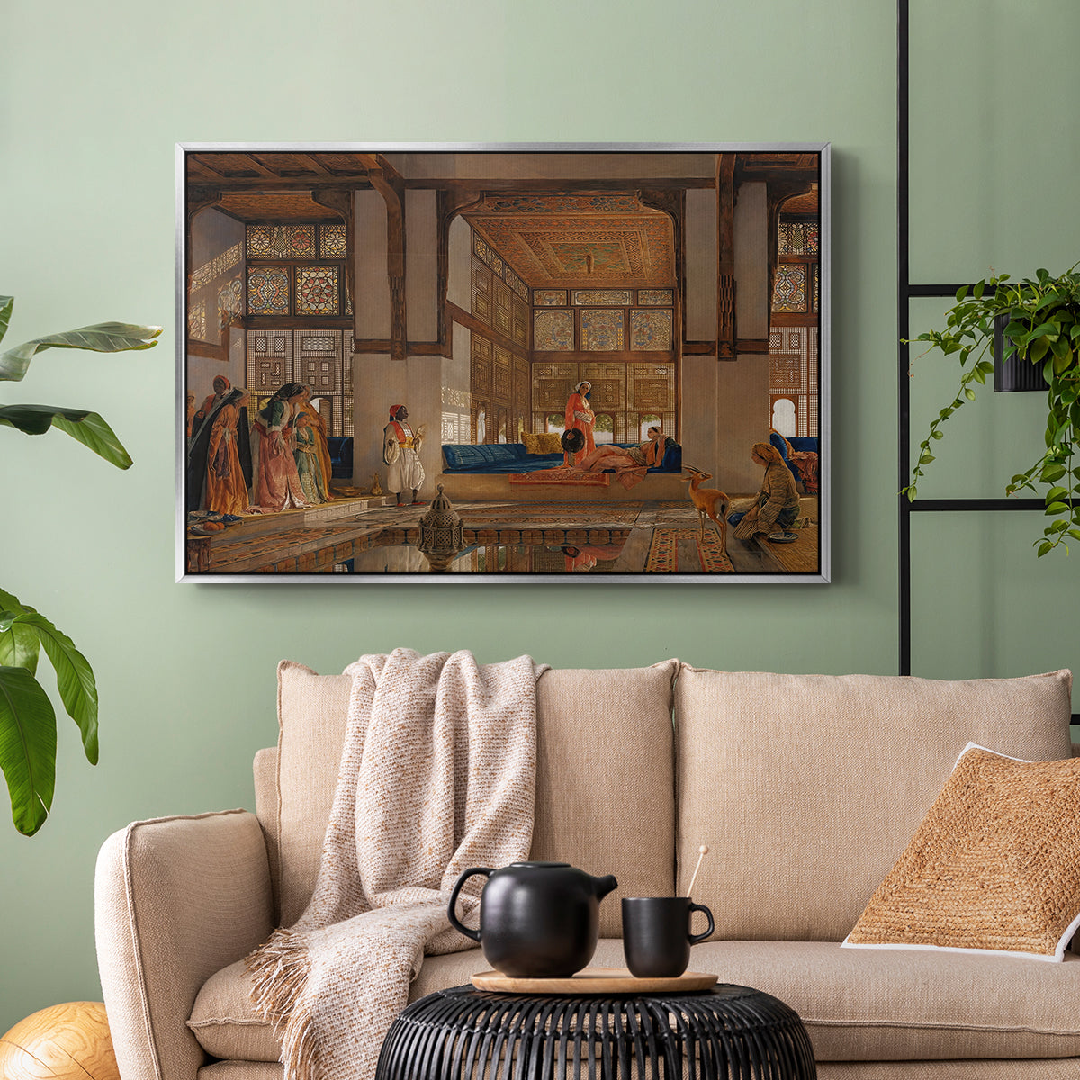 A Lady Receiving Visitors (The Reception), 1873 - Floater Framed Canvas Print