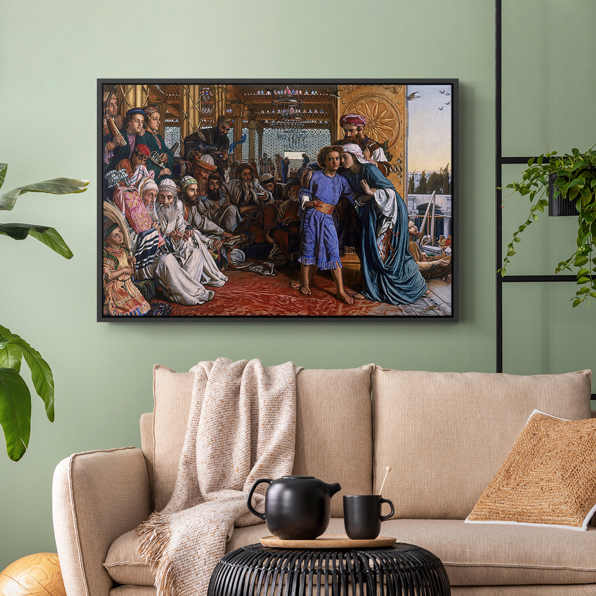 The Finding of the Saviour in the Temple, 1854-1860 - Floater Framed Canvas Print