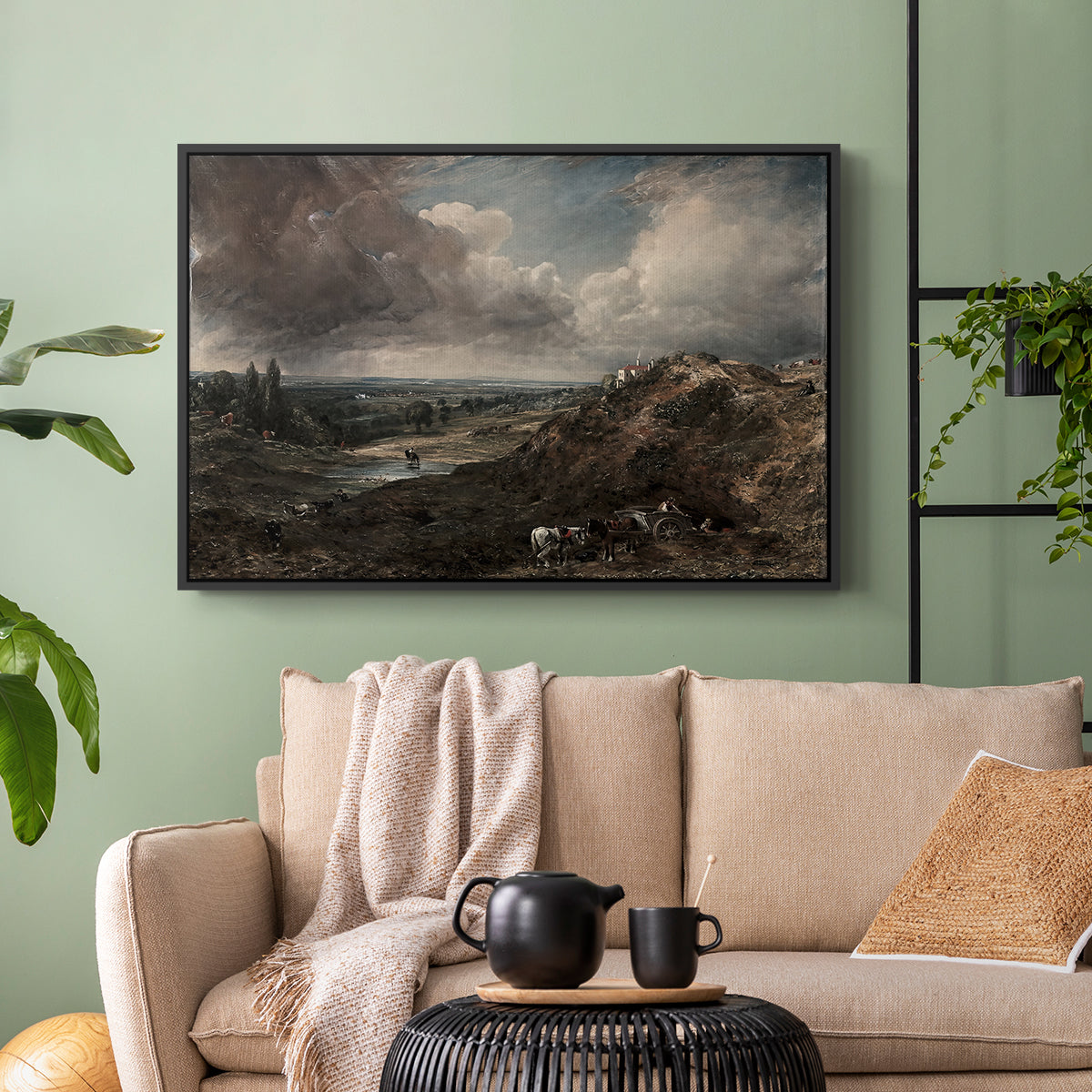 Branch Hill Pond, Hampstead Heath, c. 1828 - Floater Framed Canvas Print