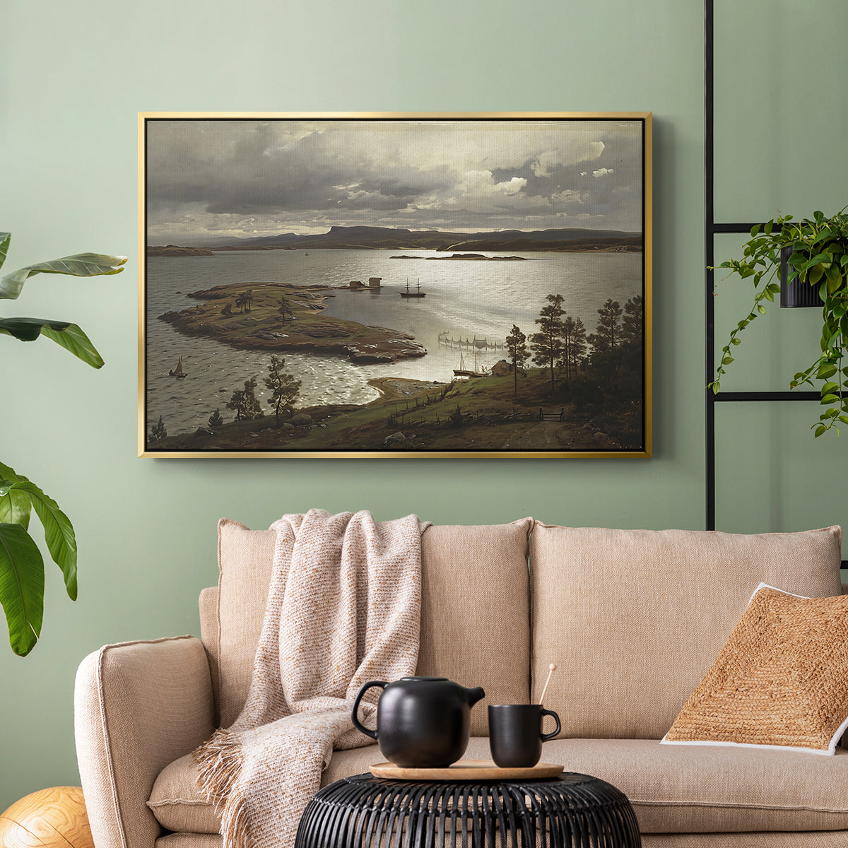 The Fjord at Sandviken (Sandviksfjorden), 1879 - Floater Framed Canvas Print