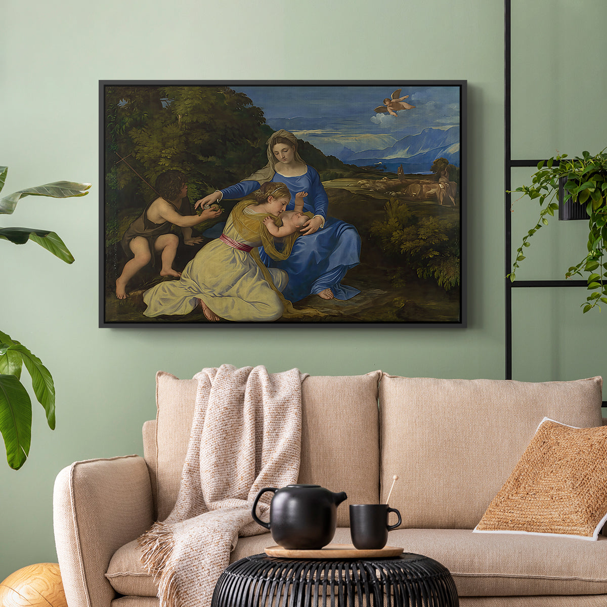 The Aldobrandini Madonna, 1532 - Floater Framed Canvas Print