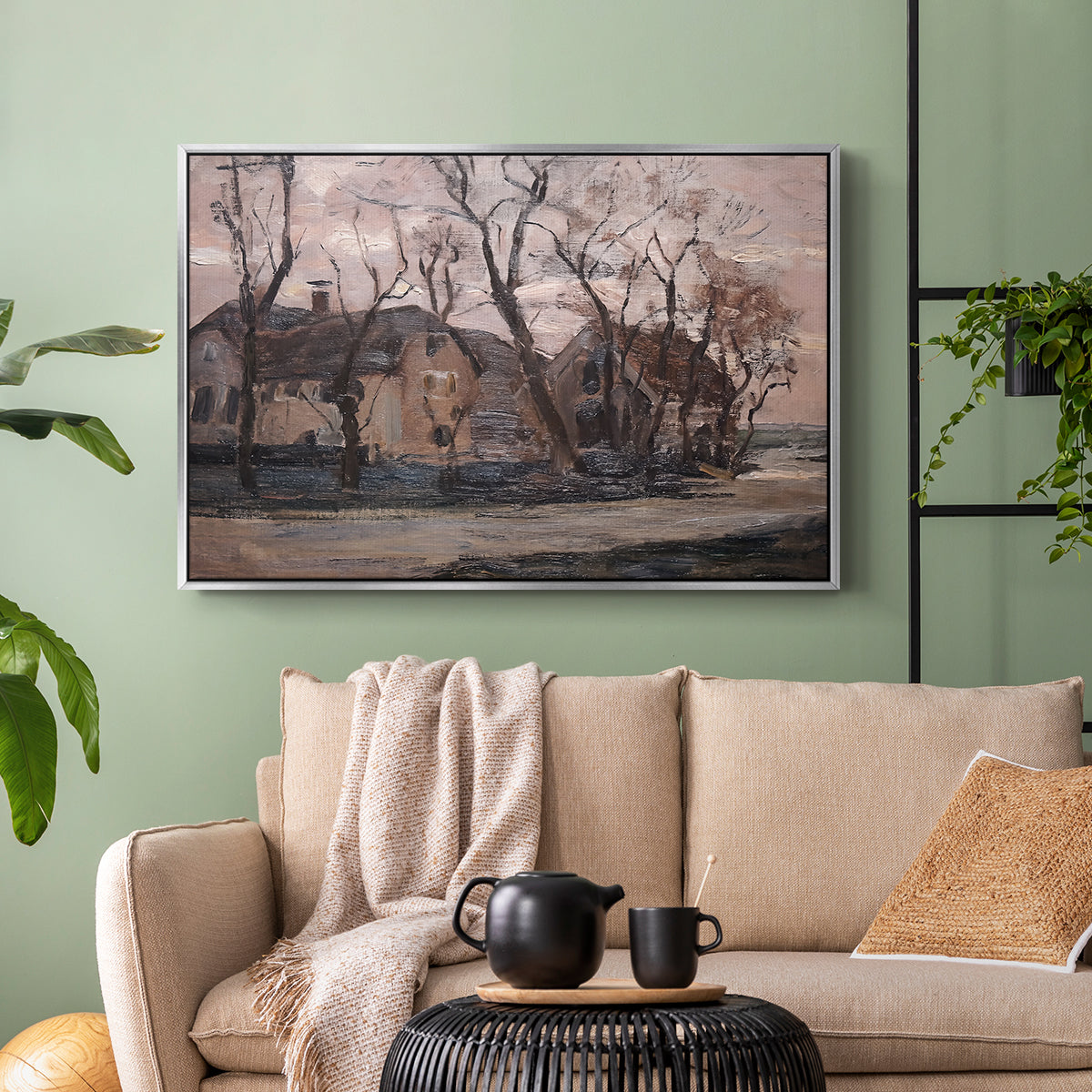 Farm near Duivendrecht in the Evening, c. 1905 - Floater Framed Canvas Print