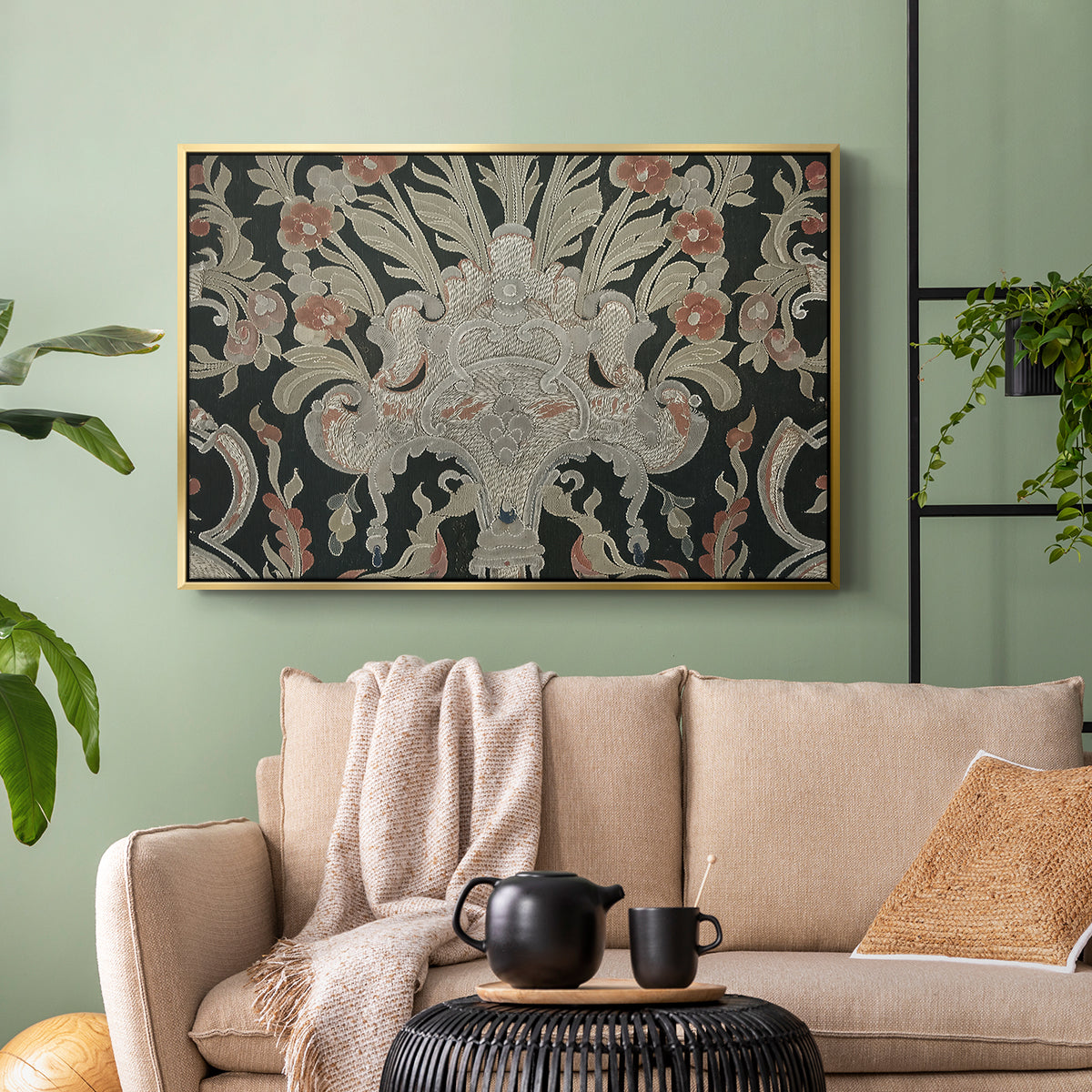Hanging (Printed Textile), c. 18th Century - Floater Framed Canvas Print