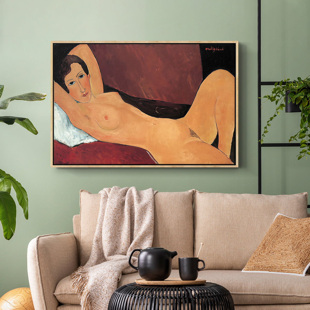 Reclining Nude (Nu couché), 1917 - Floater Framed Canvas Print