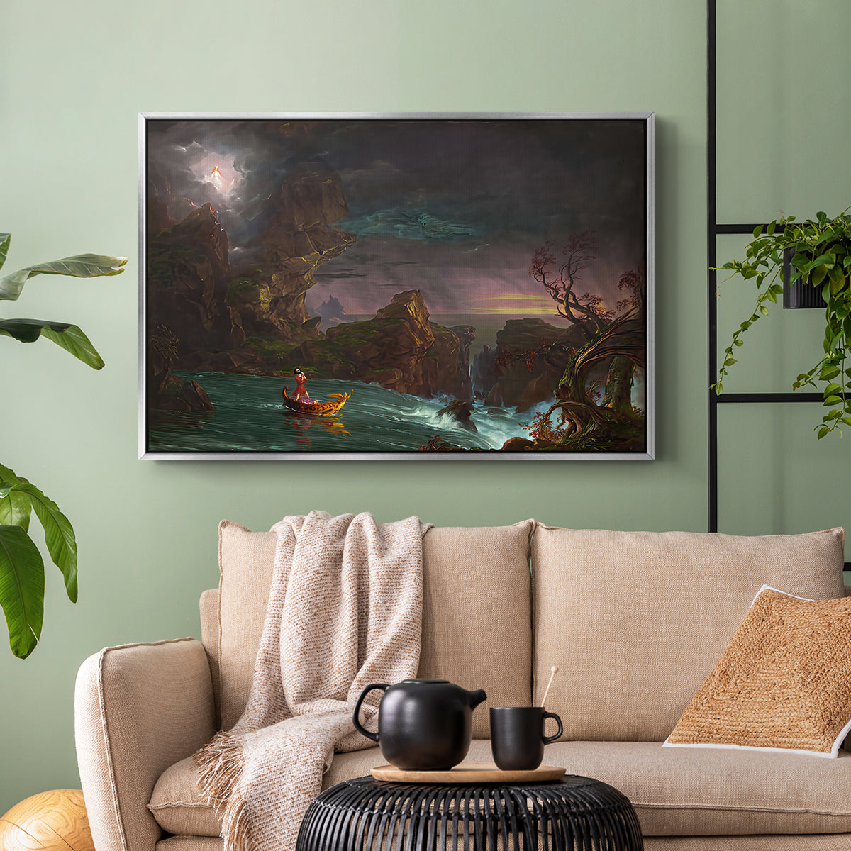 The Voyage of Life: Manhood, 1842 - Floater Framed Canvas Print