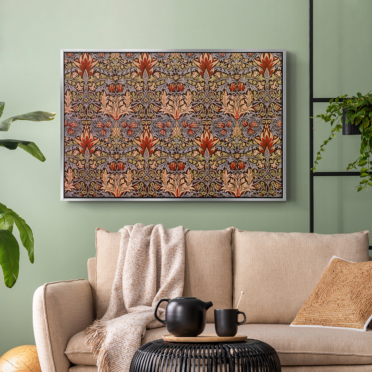 Snakeshead - Red/Cumin, c. 1876 - Floater Framed Canvas Print