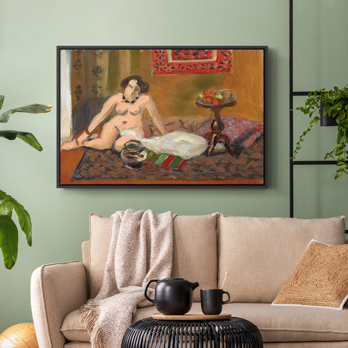 Nude with Goldfish (Nu aux poissons rouges), c. 1922 - Floater Framed Canvas Print
