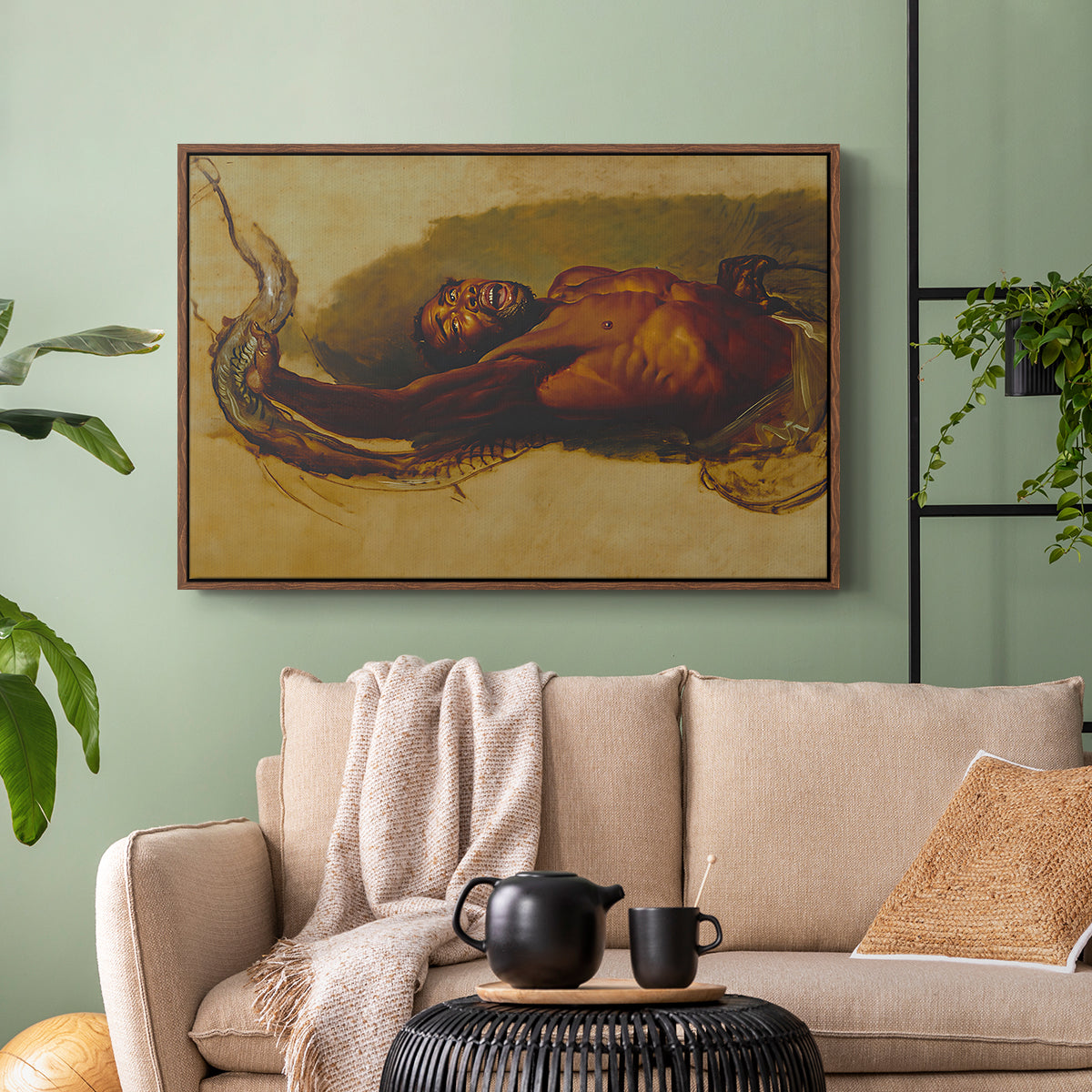 Man Struggling with a Boa Constrictor, c. 1803 - Floater Framed Canvas Print