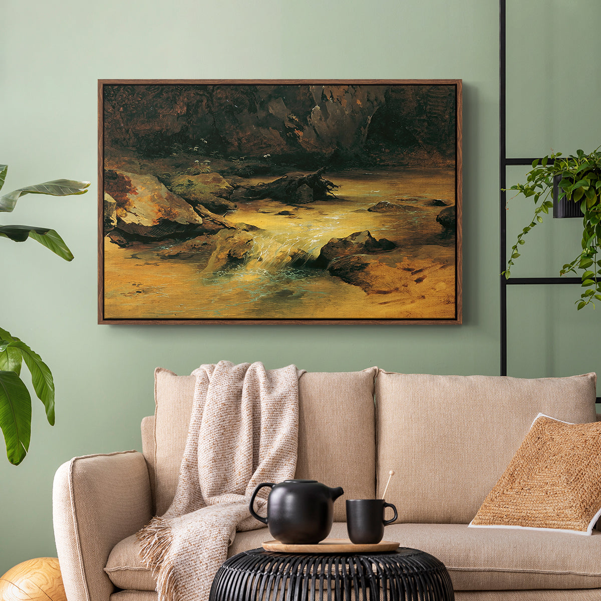 Wildbach (Wild Stream) - Floater Framed Canvas Print