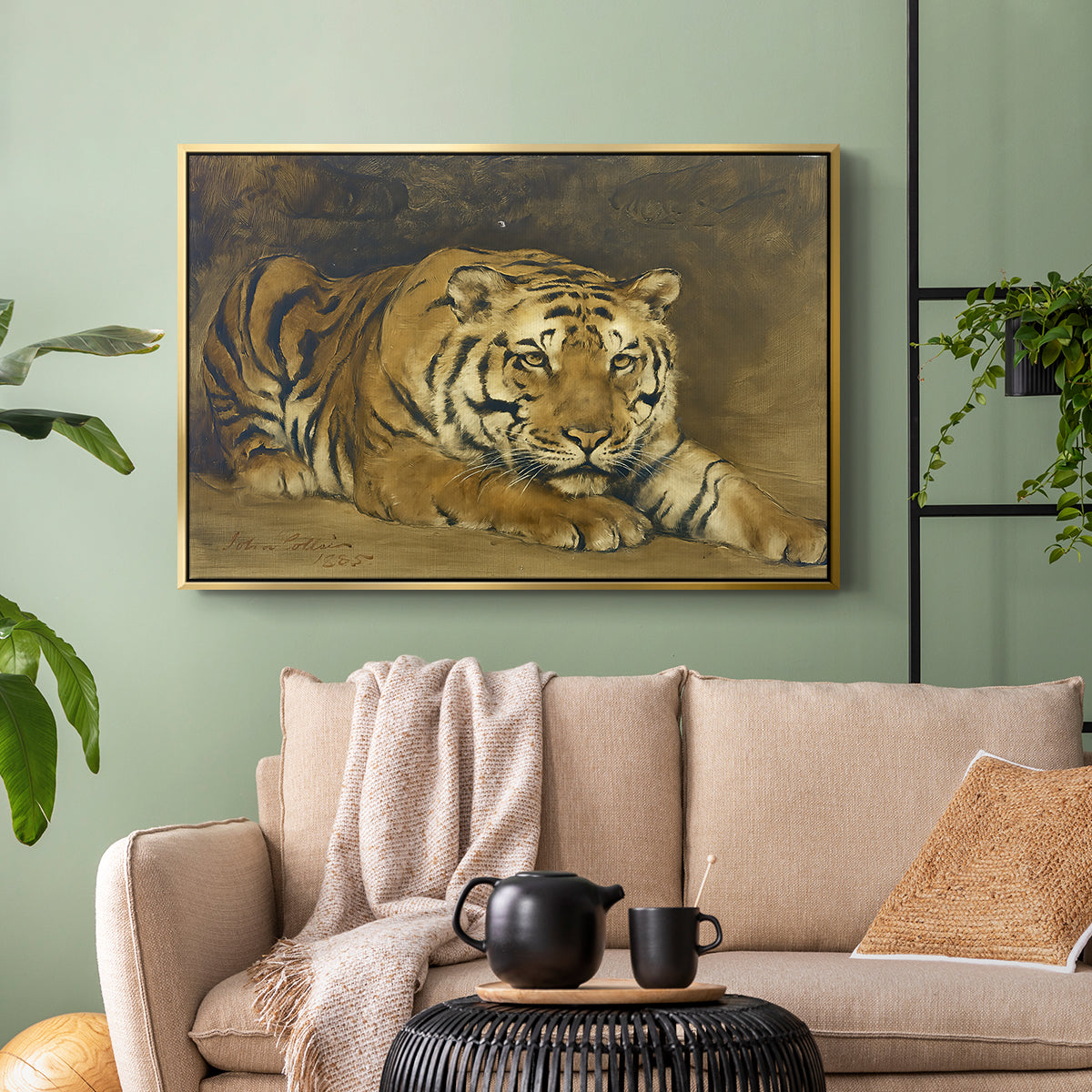 Study of a Tiger for Circe, 1885 - Floater Framed Canvas Print
