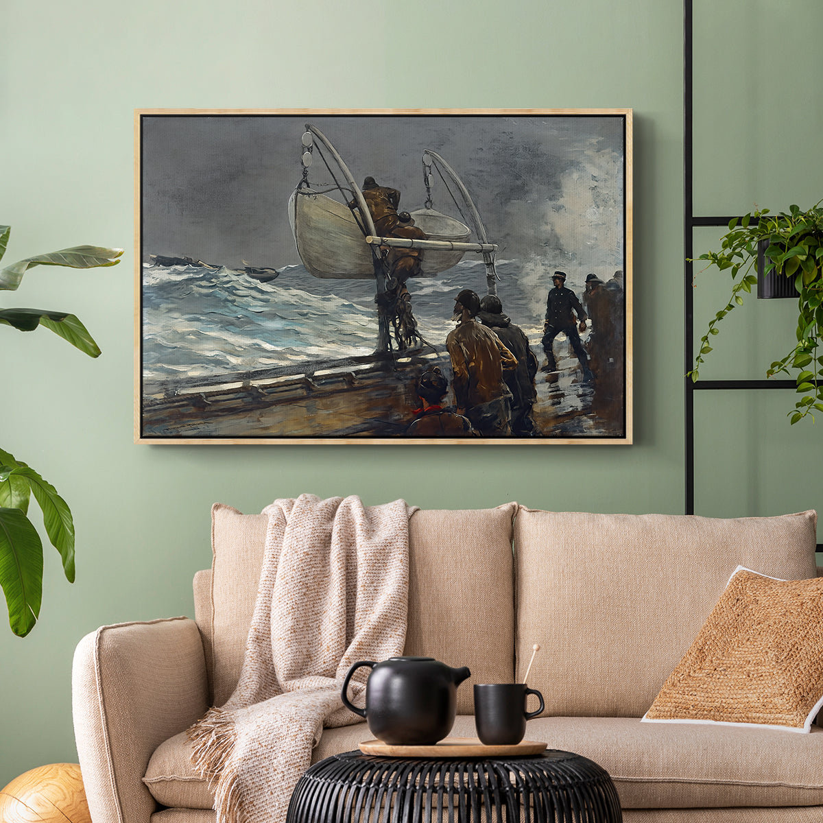 The Signal of Distress, c. 1896 - Floater Framed Canvas Print