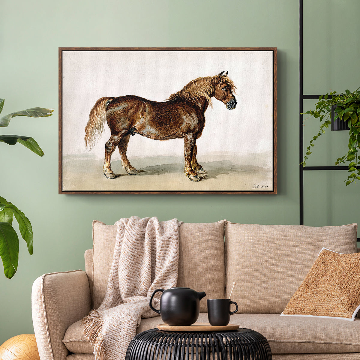A Cart-Horse - Floater Framed Canvas Print