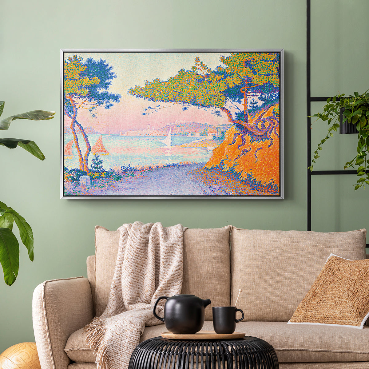 Golfe Juan, 1896 - Floater Framed Canvas Print