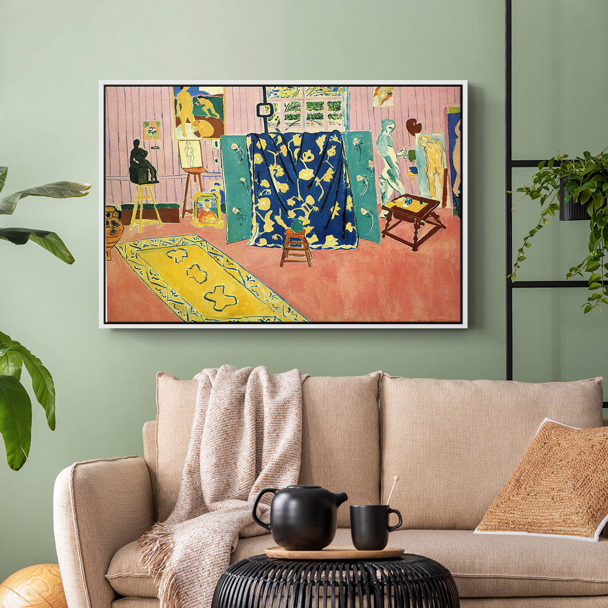 The Pink Studio (L'Atelier Rose), 1911 - Floater Framed Canvas Print