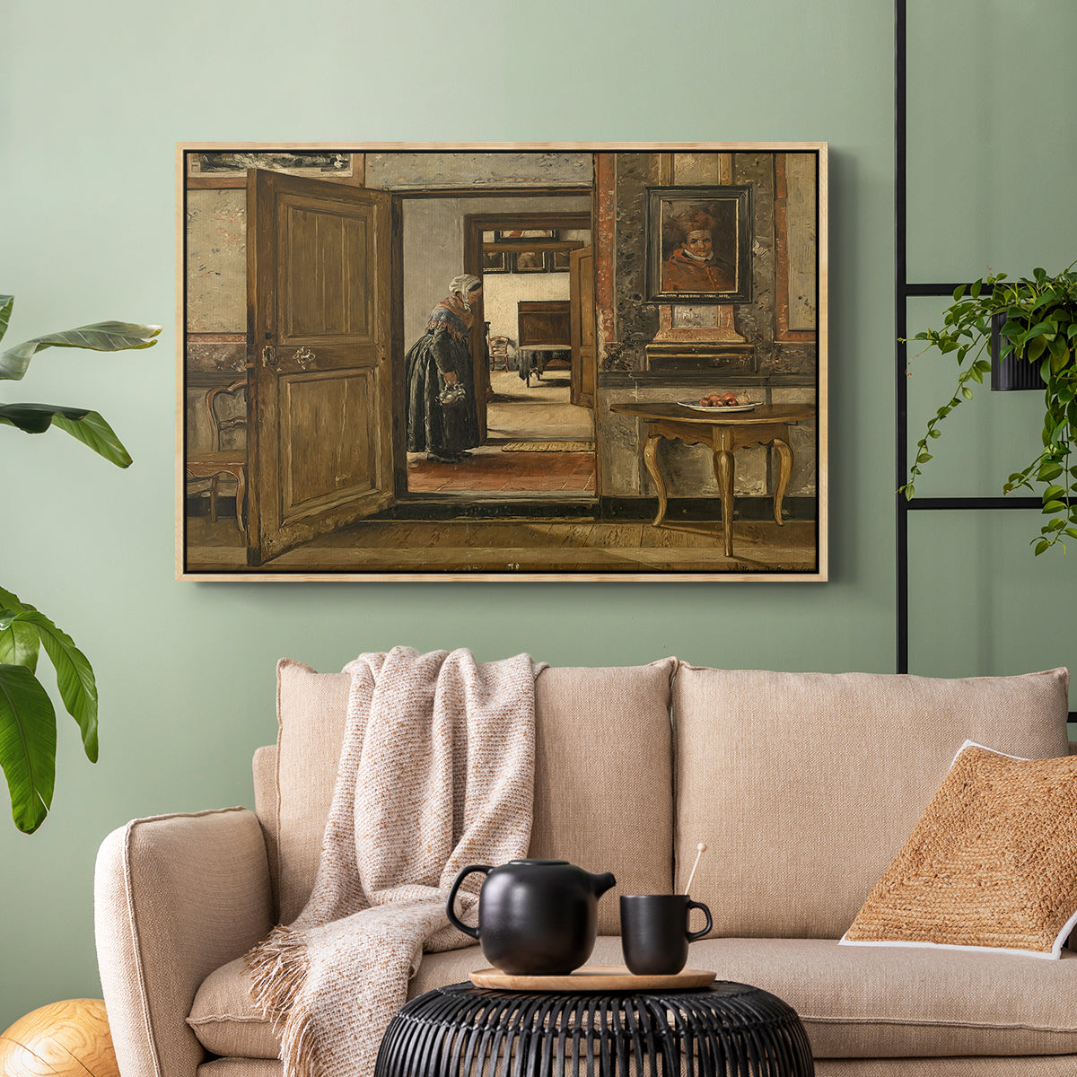 Interior of the Terninck Institution in Antwerp, 1884 - Floater Framed Canvas Print