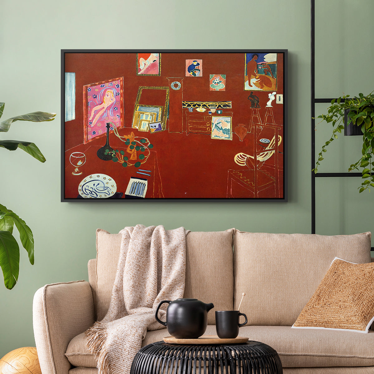 The Red Studio (L'Atelier Rouge), 1911 - Floater Framed Canvas Print
