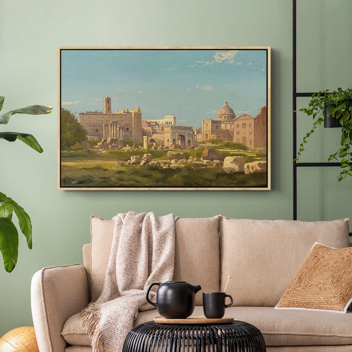 The Roman Forum, c. 1860 - Floater Framed Canvas Print