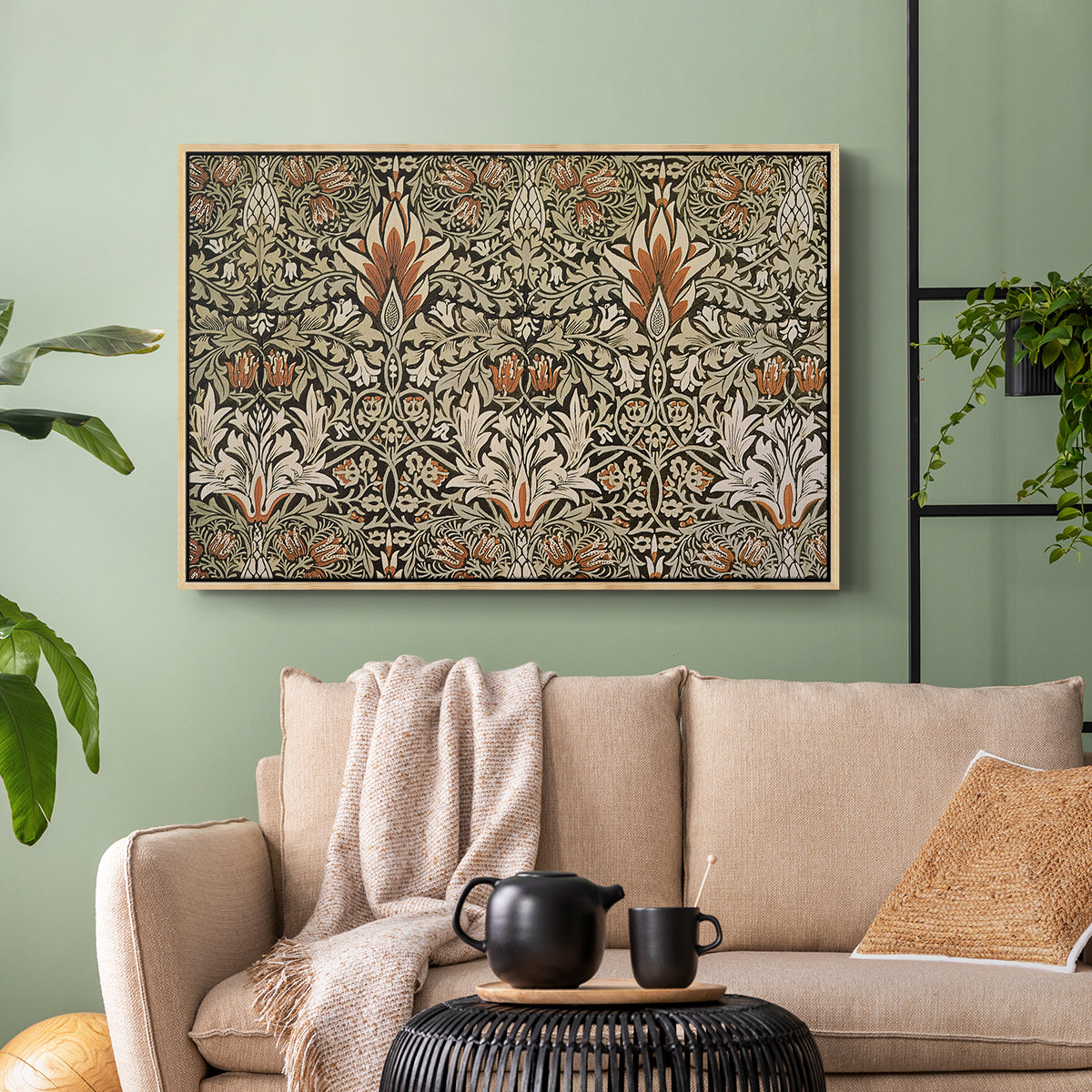 Snakeshead - Charcoal/Spice, c. 1876 - Floater Framed Canvas Print
