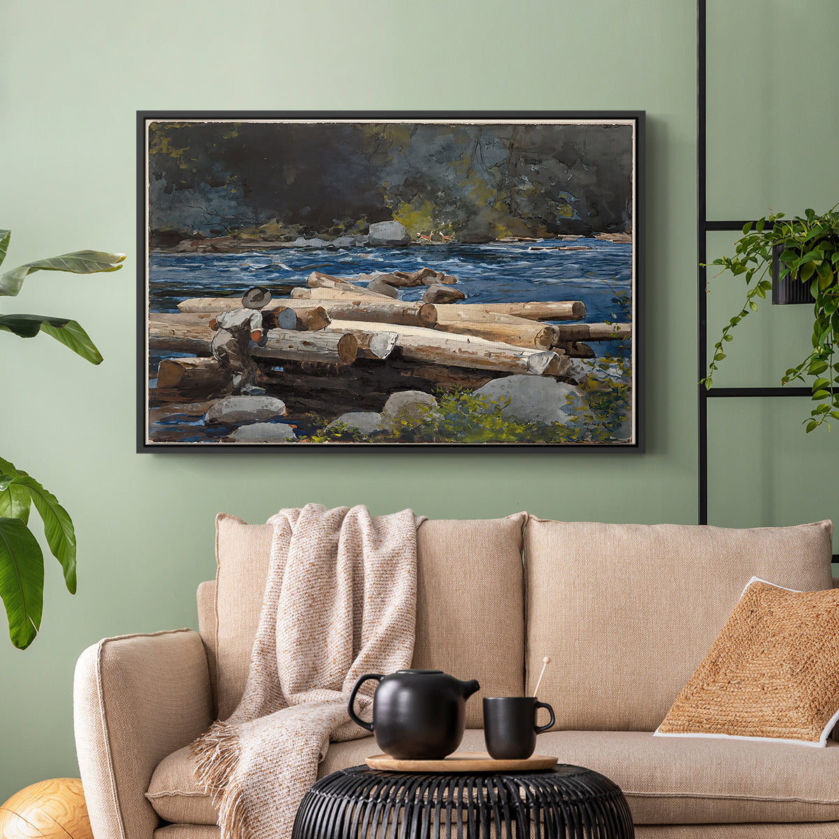 Hudson River, 1892 - Floater Framed Canvas Print