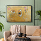Cubist Dog with Stars (Student Art) - Floater Framed Canvas Print