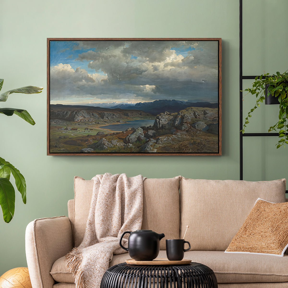 Norwegian Highlands, 1857 - Floater Framed Canvas Print