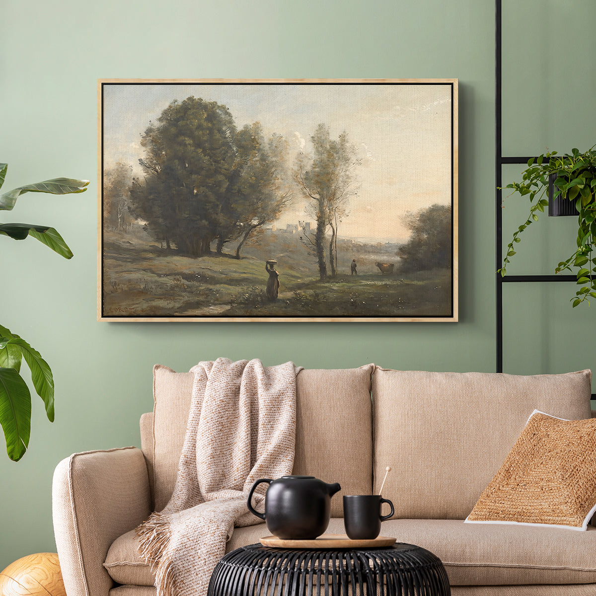 Landscape (Souvenir of les landes), c. 1872 - Floater Framed Canvas Print