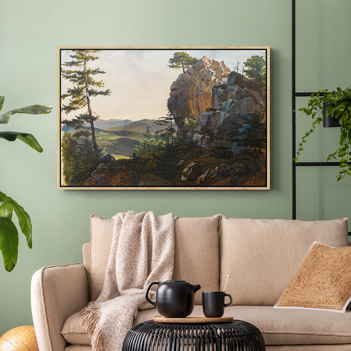 Landscape with the Balbersteine near Miesenbach, 1839 - Floater Framed Canvas Print