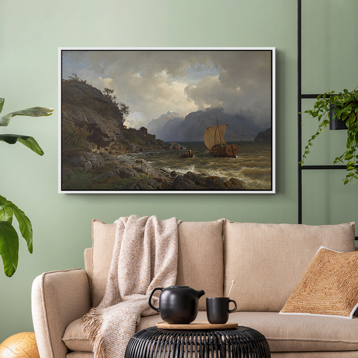 From the Western Coast of Norway, 1862 - Floater Framed Canvas Print