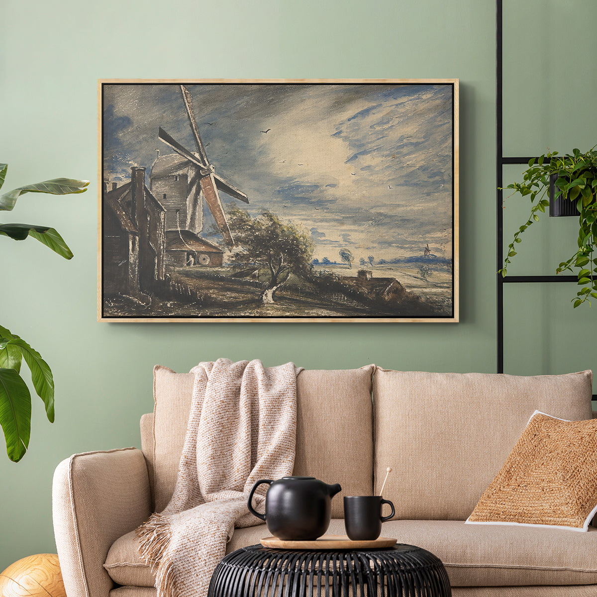 A Mill Near Colchester, c. 1833 - Floater Framed Canvas Print