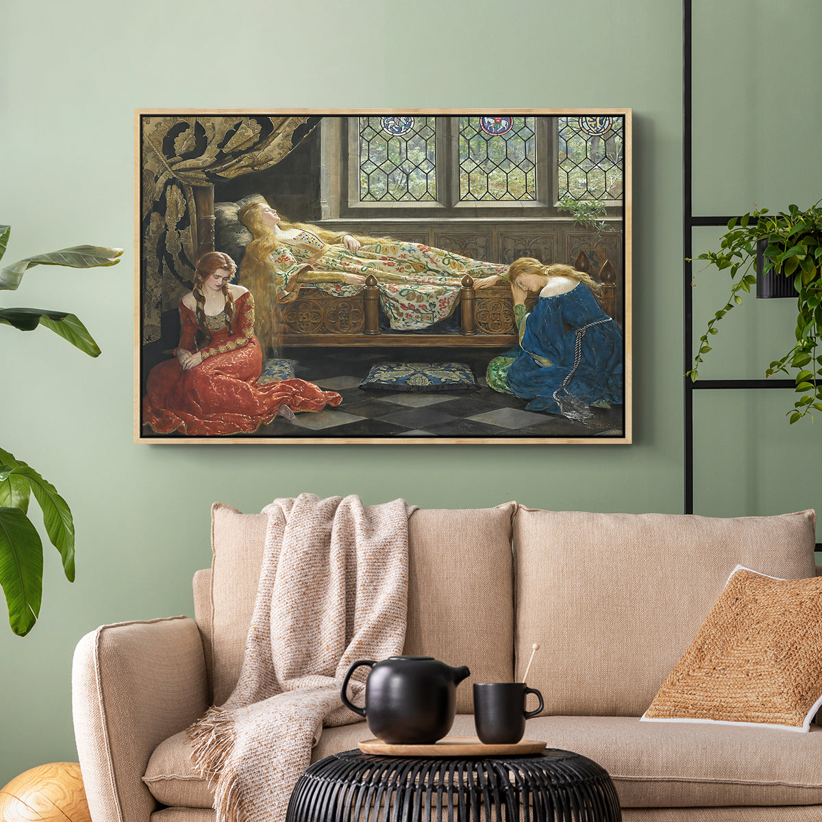 The Sleeping Beauty, 1921 - Floater Framed Canvas Print