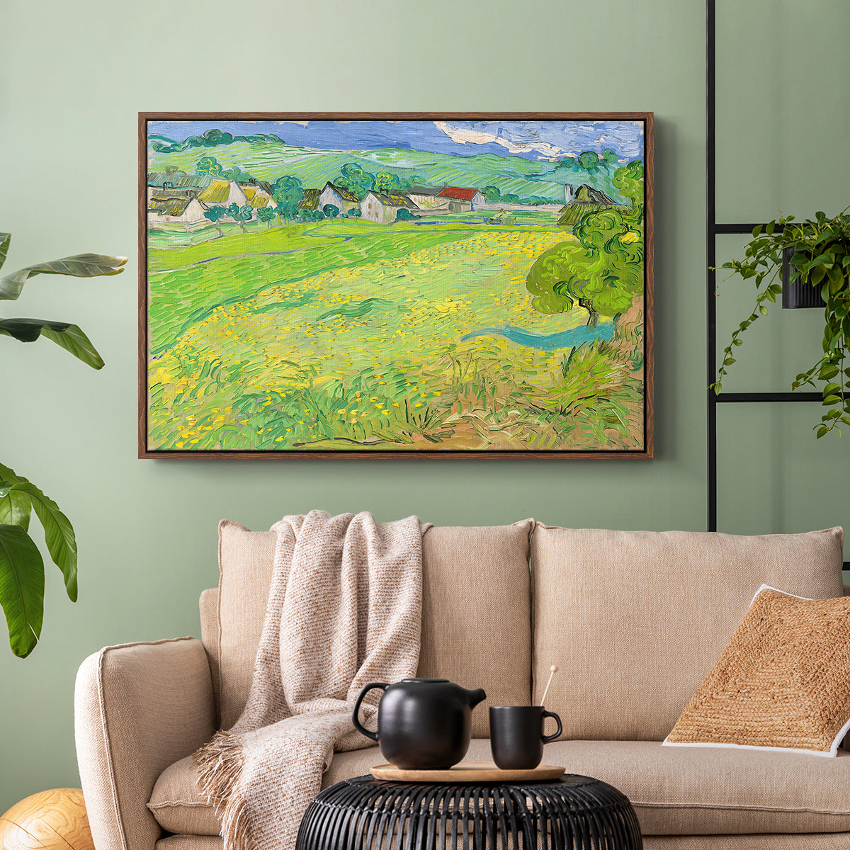 Les Vessenots in Auvers, 1890 - Floater Framed Canvas Print