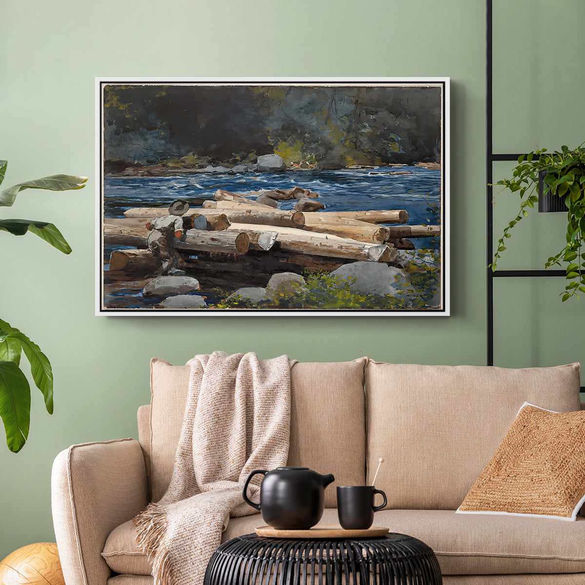 Hudson River, 1892 - Floater Framed Canvas Print