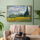 Wheat Field with Cypresses, 1889 - Floater Framed Canvas Print