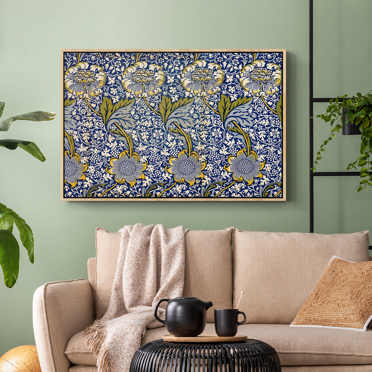 Kennet - Indigo/Gold, 1883 - Floater Framed Canvas Print
