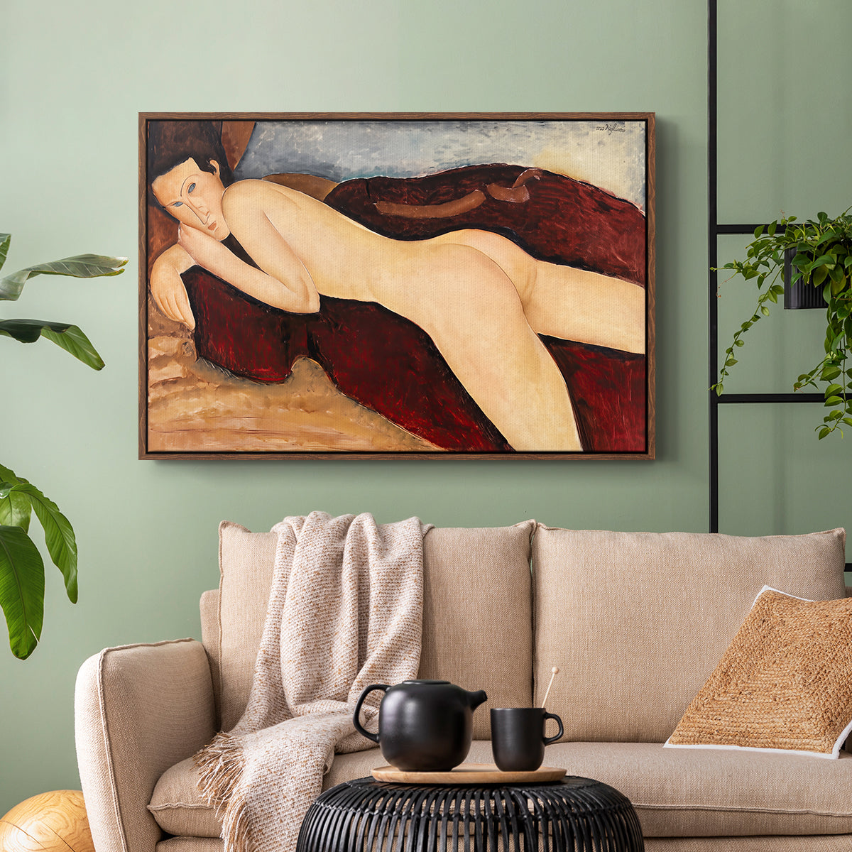 Reclining Nude from the Back (Nu couché de dos), c. 1917 - Floater Framed Canvas Print