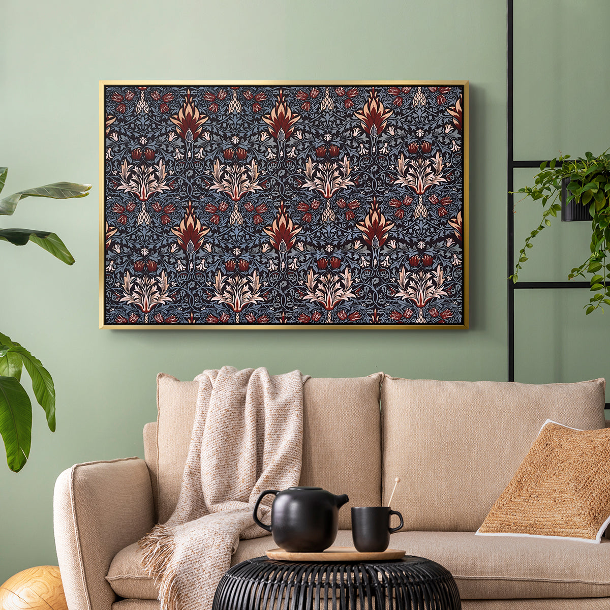 Snakeshead (Printed Textile), c. 1876 - Floater Framed Canvas Print