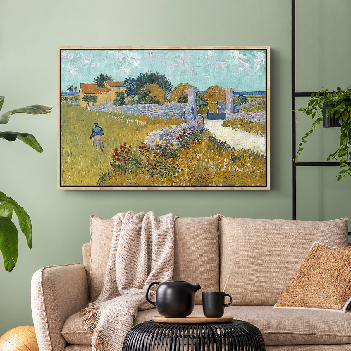 Farmhouse in Provence, 1888 - Floater Framed Canvas Print