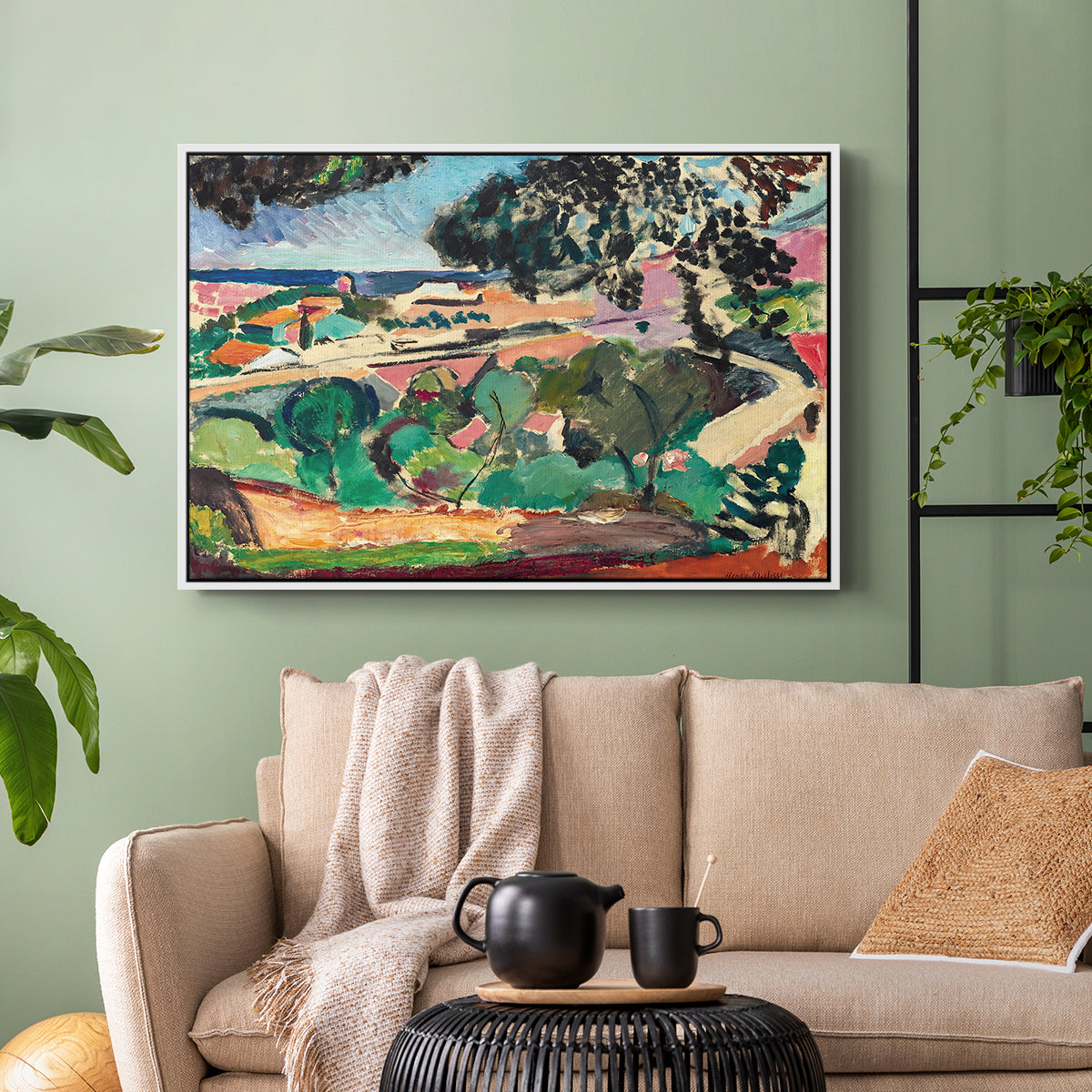Landscape at Collioure, 1907 - Floater Framed Canvas Print