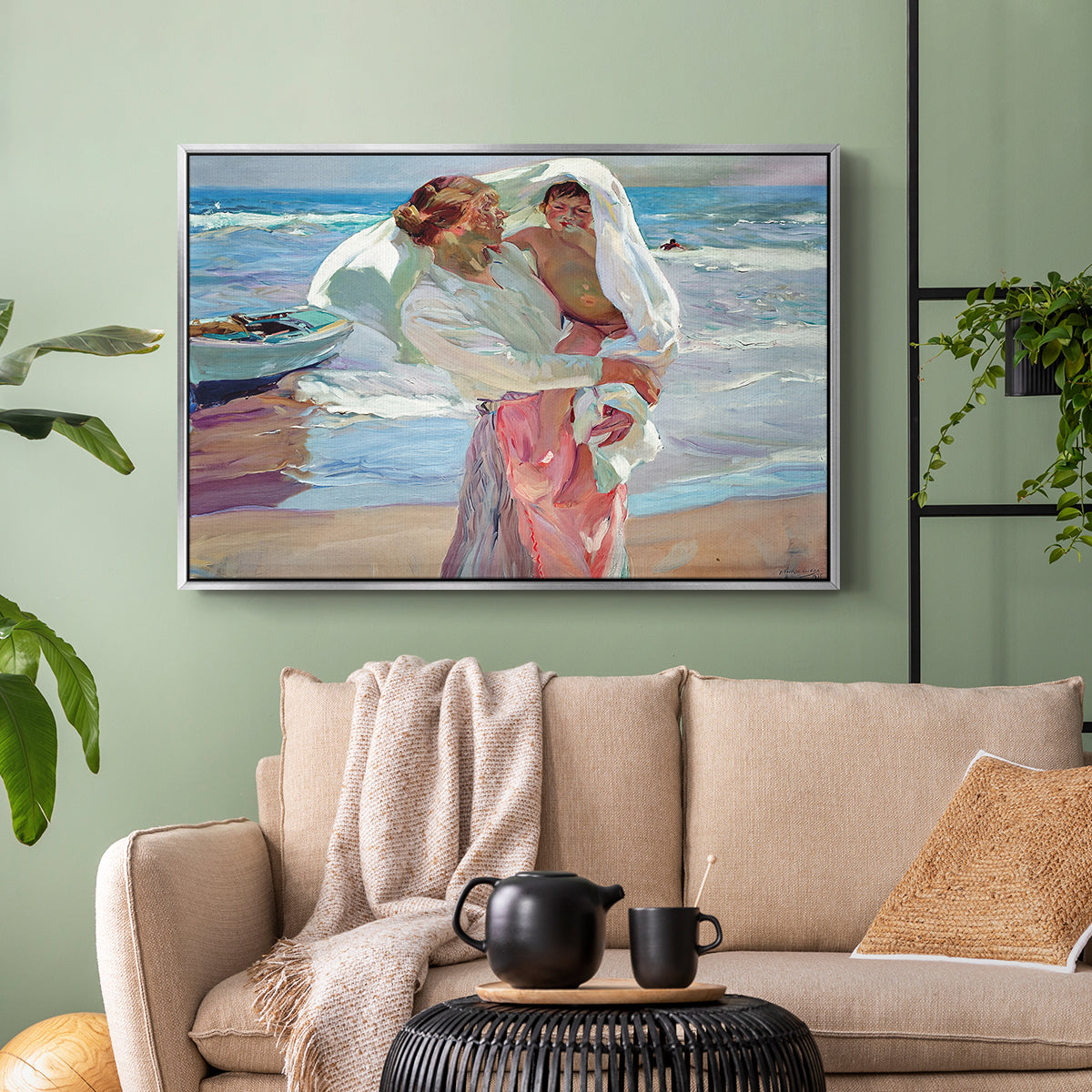 After Bathing, 1915 - Floater Framed Canvas Print