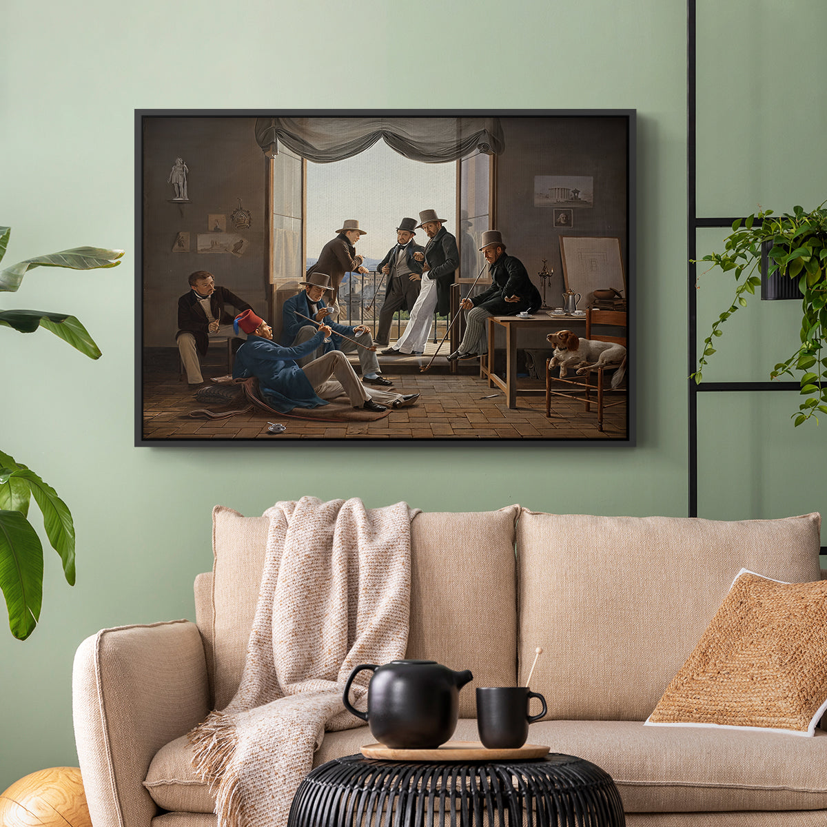 A Group of Danish Artists in Rome, 1837 - Floater Framed Canvas Print