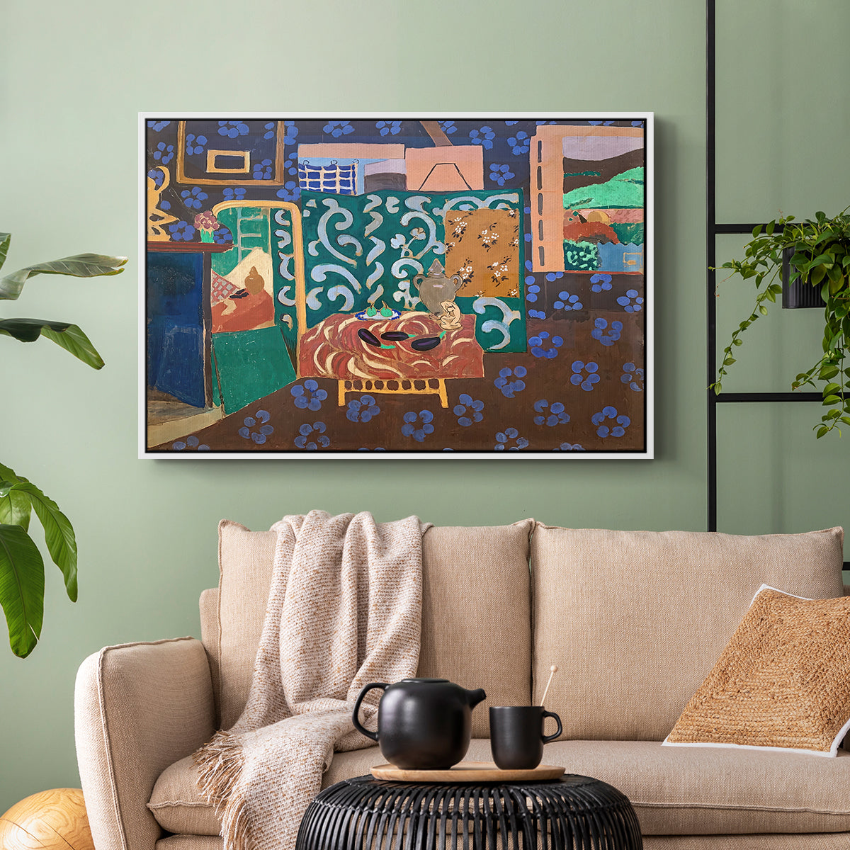 Interior with Aubergines, 1911 - Floater Framed Canvas Print