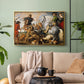 The Wolf and Fox Hunt, c. 1616 - Floater Framed Canvas Print