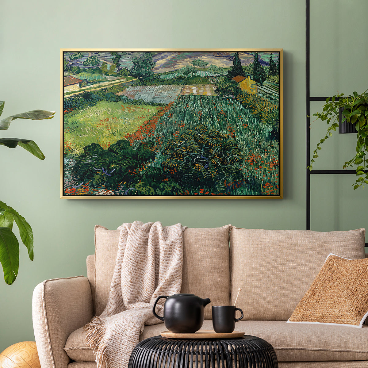 Field with Poppies, Saint-Rémy, 1889 - Floater Framed Canvas Print