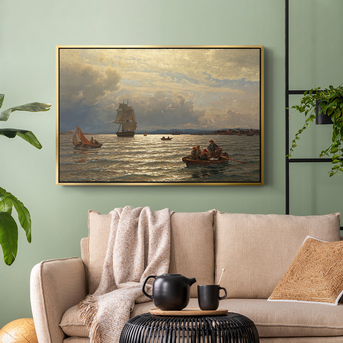 From the Inlet of Oslo, 1874 - Floater Framed Canvas Print