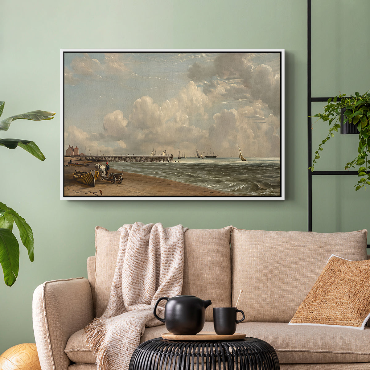 Yarmouth Jetty, 1822 - Floater Framed Canvas Print