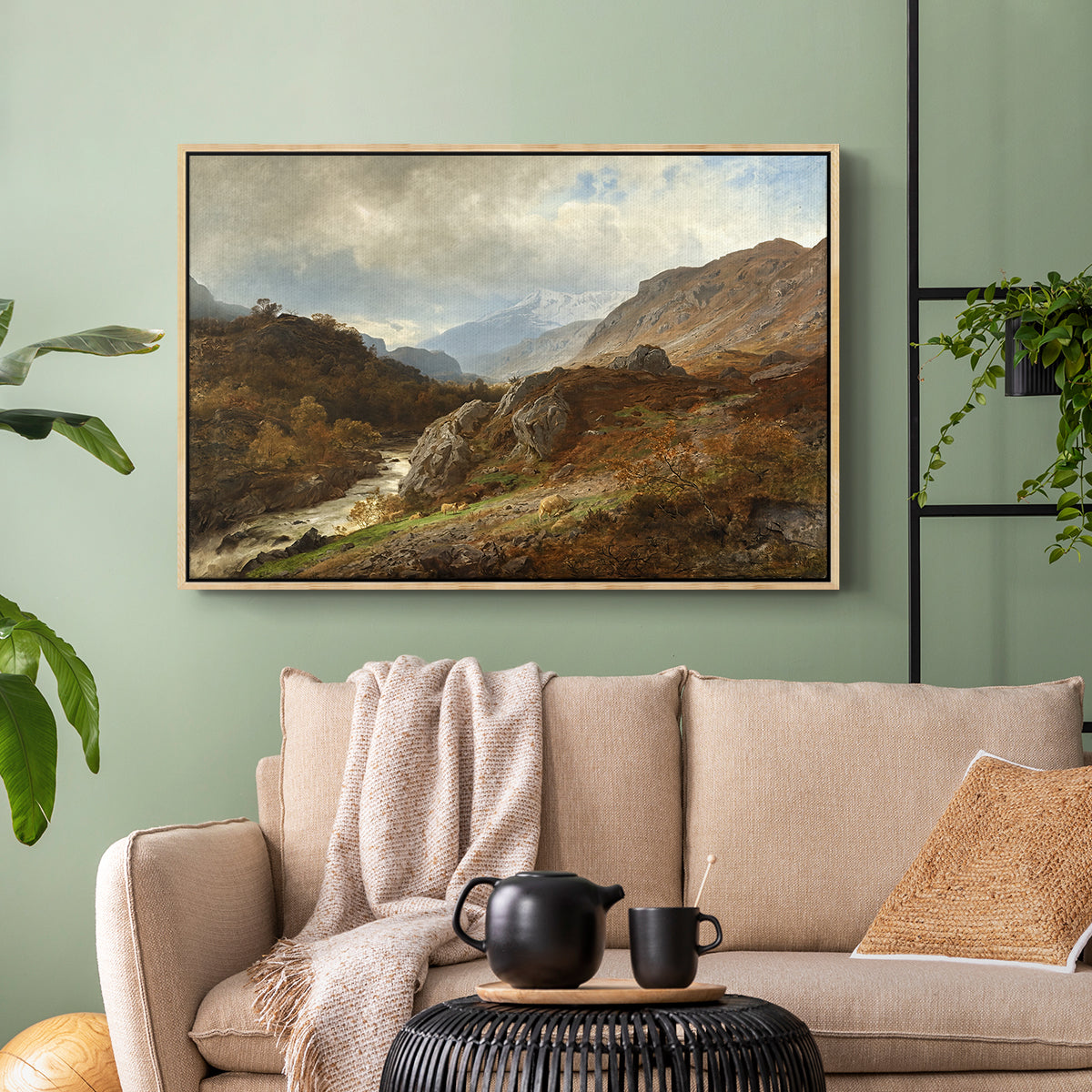 Mountain Landscape, 1864 - Floater Framed Canvas Print
